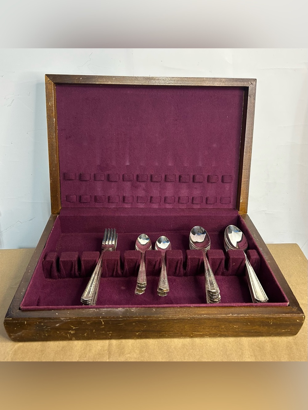35 American Silver Company Silver Plated Silverware Set & Case